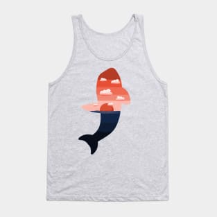 Cool Breaching Orca Silhouette Sunset Tank Top